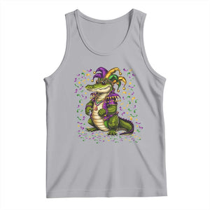 Mardigator Mardi Gras Tank Top Alligator Louisiana New Orleans Party Custume Beads TS10 Athletic Heather Print Your Wear