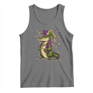 Mardigator Mardi Gras Tank Top Alligator Louisiana New Orleans Party Custume Beads TS10 Black Heather Print Your Wear