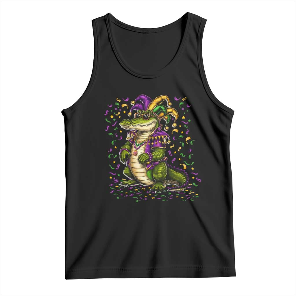 Mardigator Mardi Gras Tank Top Alligator Louisiana New Orleans Party Custume Beads TS10 Black Print Your Wear