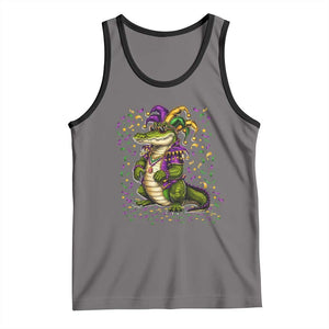 Mardigator Mardi Gras Tank Top Alligator Louisiana New Orleans Party Custume Beads TS10 Deep Heather Black Print Your Wear