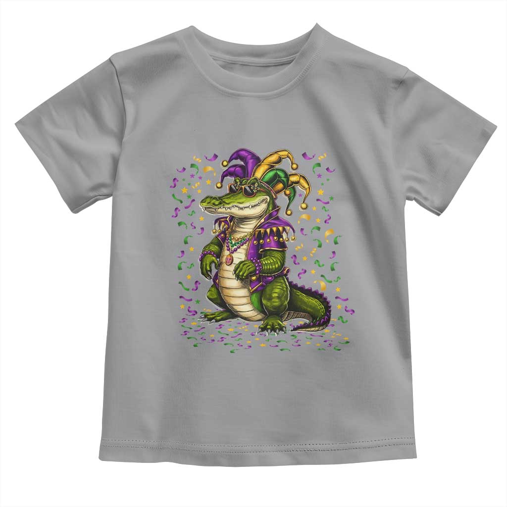 Mardigator Mardi Gras Toddler T Shirt Alligator Louisiana New Orleans Party Custume Beads TS10 Sport Gray Print Your Wear