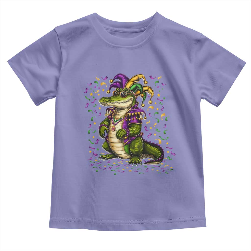 Mardigator Mardi Gras Toddler T Shirt Alligator Louisiana New Orleans Party Custume Beads TS10 Violet Print Your Wear
