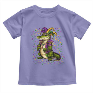 Mardigator Mardi Gras Toddler T Shirt Alligator Louisiana New Orleans Party Custume Beads TS10 Violet Print Your Wear