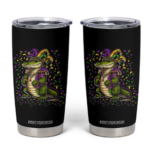 Mardigator Mardi Gras Tumbler Cup Alligator Louisiana New Orleans Party Custume Beads TS10 Black Print Your Wear