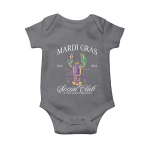 Mardi Gras Baby Onesie The Carnival Social Club Louisiana Crawfish Glitter Print TS10 Charcoal Print Your Wear