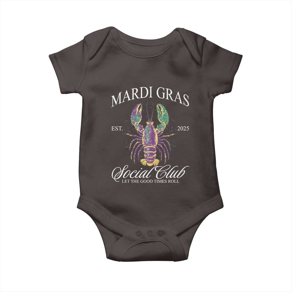 Mardi Gras Baby Onesie The Carnival Social Club Louisiana Crawfish Glitter Print TS10 Dark Chocolate Print Your Wear