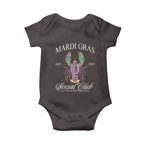 Mardi Gras Baby Onesie The Carnival Social Club Louisiana Crawfish Glitter Print TS10 Dark Chocolate Print Your Wear