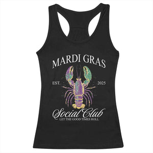 Mardi Gras Racerback Tank Top The Carnival Social Club Louisiana Crawfish Glitter Print TS10 Black Print Your Wear