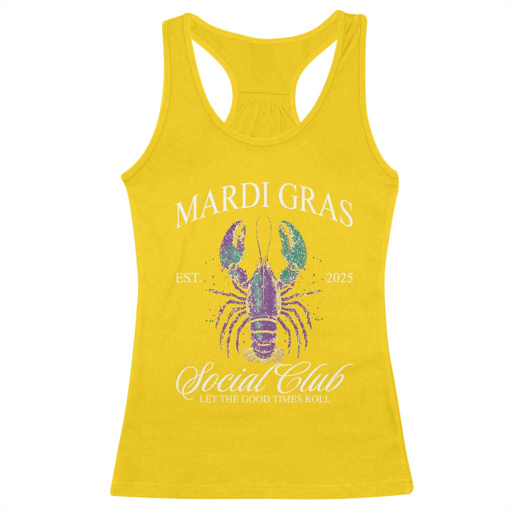 Mardi Gras Racerback Tank Top The Carnival Social Club Louisiana Crawfish Glitter Print TS10 Daisy Print Your Wear