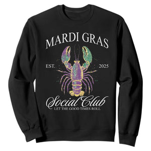 Mardi Gras Sweatshirt The Carnival Social Club Louisiana Crawfish Glitter Print TS10 Black Print Your Wear