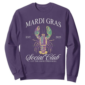 Mardi Gras Sweatshirt The Carnival Social Club Louisiana Crawfish Glitter Print TS10 Purple Print Your Wear