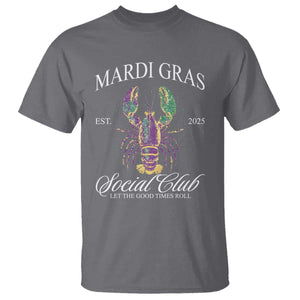Mardi Gras T Shirt The Carnival Social Club Louisiana Crawfish Glitter Print TS10 Charcoal Print Your Wear