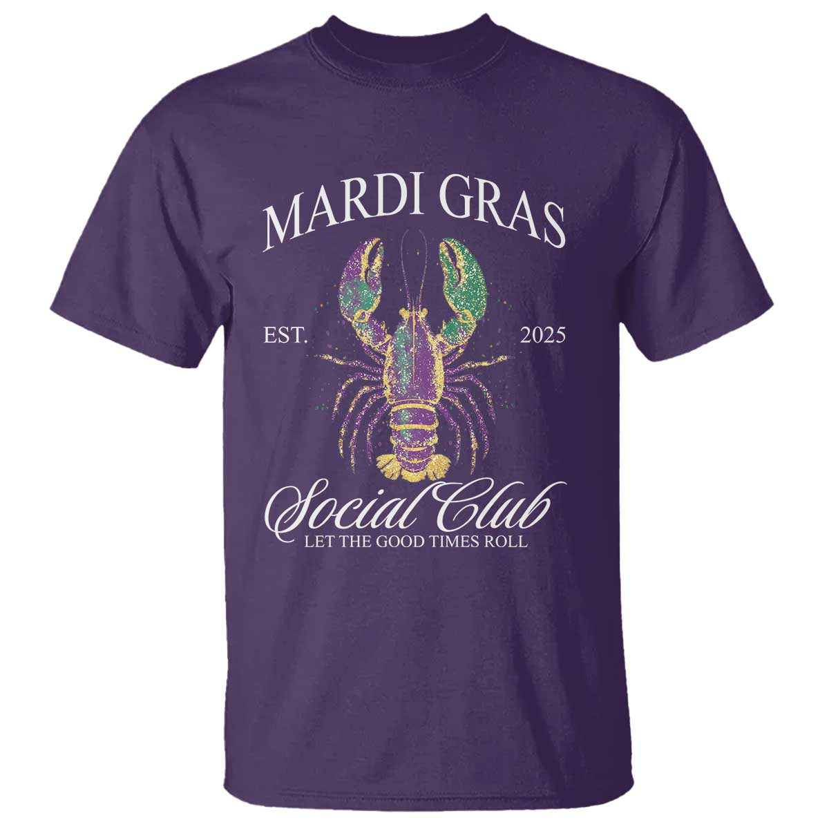 Mardi Gras T Shirt The Carnival Social Club Louisiana Crawfish Glitter Print TS10 Purple Print Your Wear