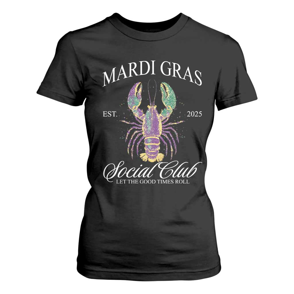 Mardi Gras T Shirt For Women The Carnival Social Club Louisiana Crawfish Glitter Print TS10 Black Print Your Wear