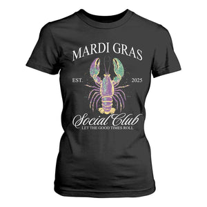 Mardi Gras T Shirt For Women The Carnival Social Club Louisiana Crawfish Glitter Print TS10 Black Print Your Wear
