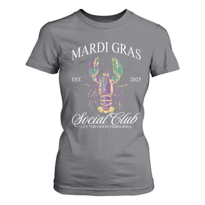 Mardi Gras T Shirt For Women The Carnival Social Club Louisiana Crawfish Glitter Print TS10 Charcoal Print Your Wear