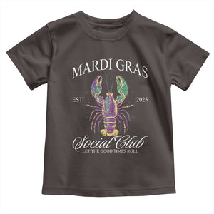 Mardi Gras Toddler T Shirt The Carnival Social Club Louisiana Crawfish Glitter Print TS10 Dark Chocolate Print Your Wear