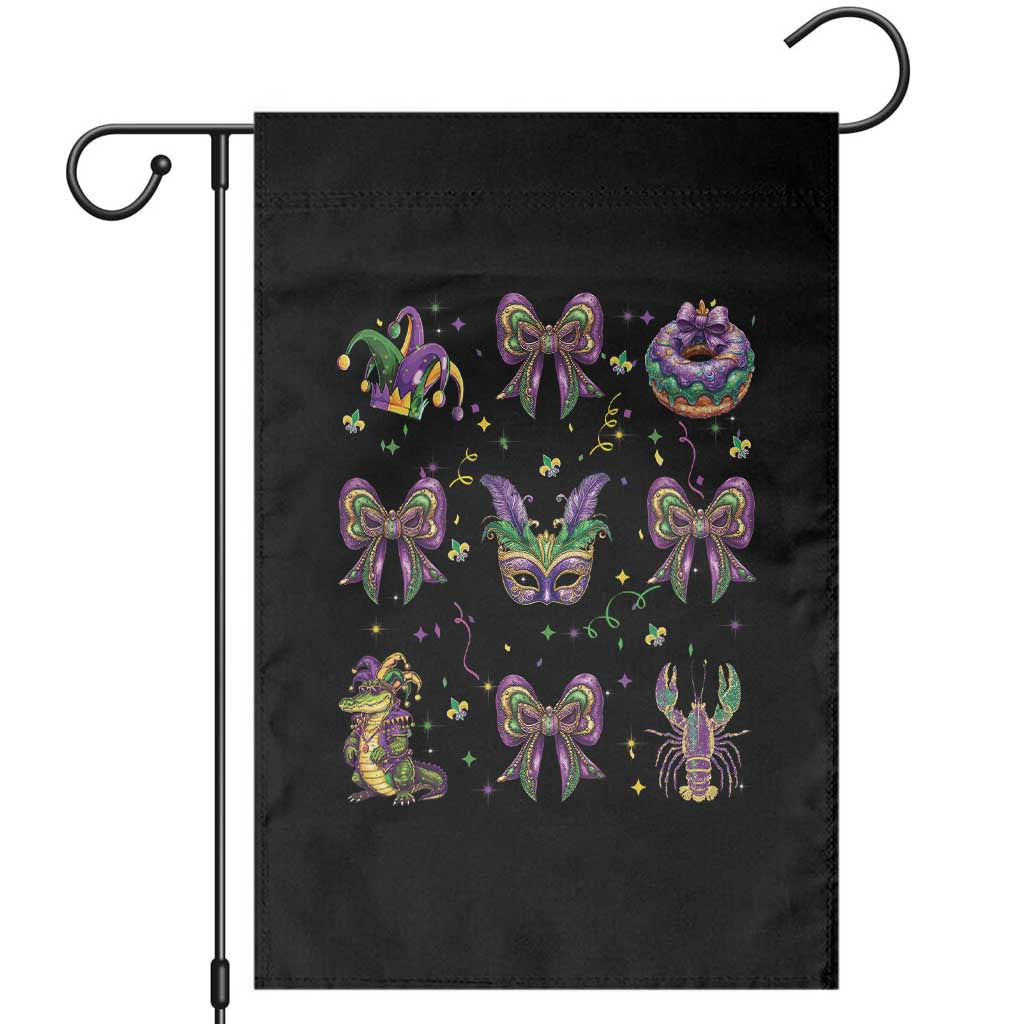 Mardi Gras Coquette Garden Flag Glitter Print Louisiana New Orleans Party Custume Beads TS10 Black Print Your Wear
