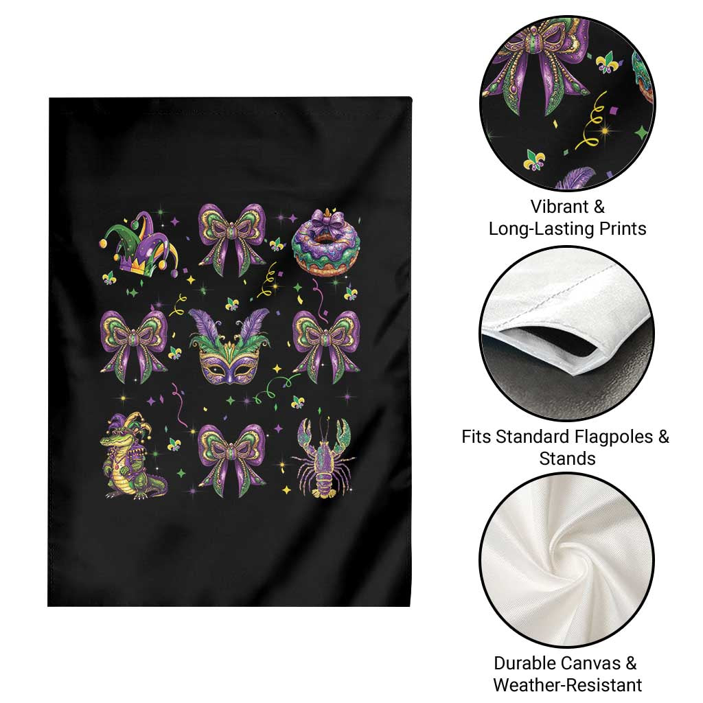 Mardi Gras Coquette Garden Flag Glitter Print Louisiana New Orleans Party Custume Beads TS10 Print Your Wear