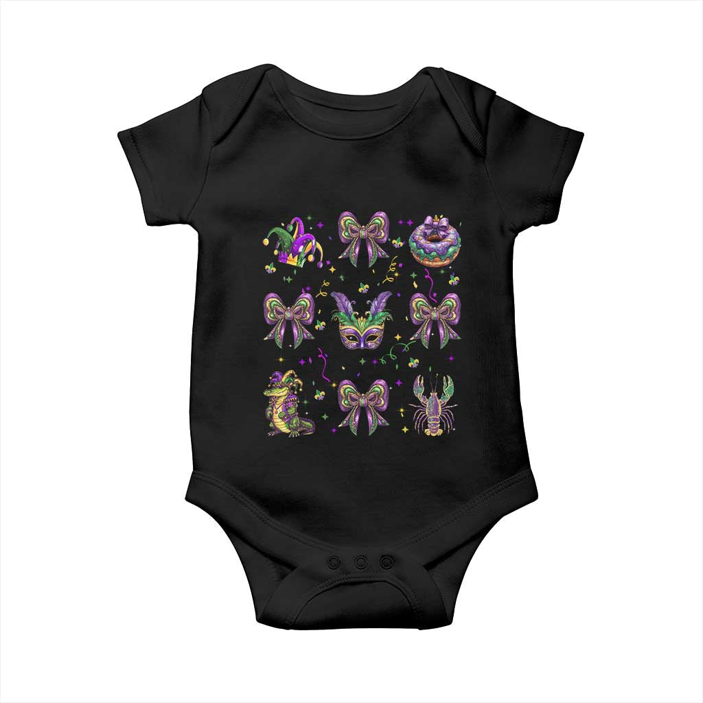 Mardi Gras Coquette Baby Onesie Glitter Print Louisiana New Orleans Party Custume Beads TS10 Black Print Your Wear