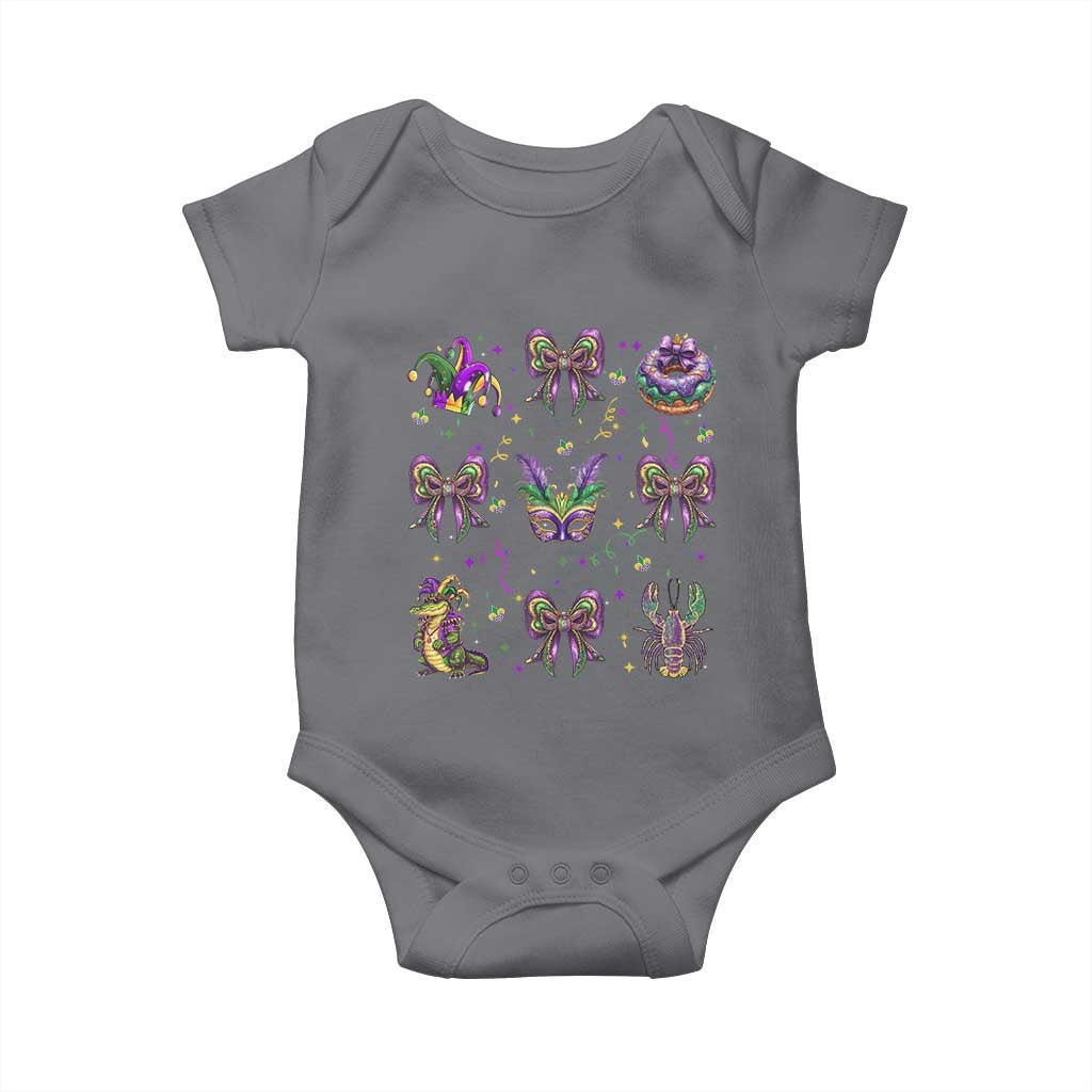 Mardi Gras Coquette Baby Onesie Glitter Print Louisiana New Orleans Party Custume Beads TS10 Charcoal Print Your Wear