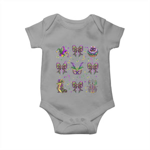 Mardi Gras Coquette Baby Onesie Glitter Print Louisiana New Orleans Party Custume Beads TS10 Sport Gray Print Your Wear