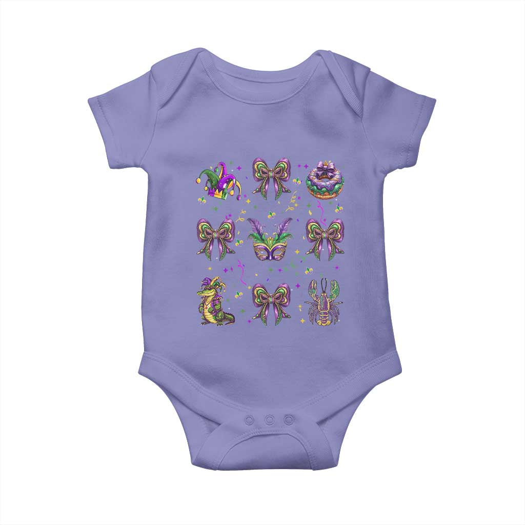 Mardi Gras Coquette Baby Onesie Glitter Print Louisiana New Orleans Party Custume Beads TS10 Violet Print Your Wear