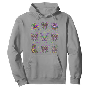 Mardi Gras Coquette Hoodie Glitter Print Louisiana New Orleans Party Custume Beads TS10 Sport Gray Print Your Wear