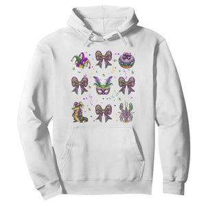 Mardi Gras Coquette Hoodie Glitter Print Louisiana New Orleans Party Custume Beads TS10 White Print Your Wear