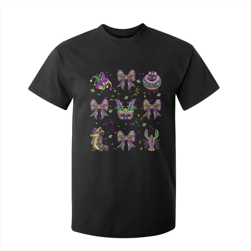 Mardi Gras Coquette T Shirt For Kid Glitter Print Louisiana New Orleans Party Custume Beads TS10 Black Print Your Wear