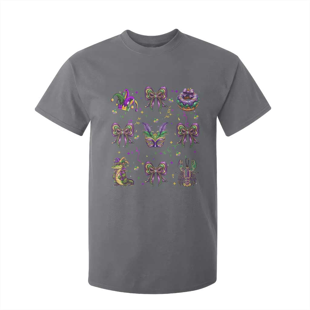 Mardi Gras Coquette T Shirt For Kid Glitter Print Louisiana New Orleans Party Custume Beads TS10 Charcoal Print Your Wear