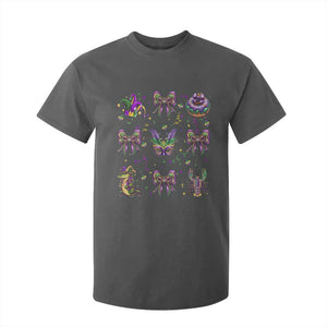 Mardi Gras Coquette T Shirt For Kid Glitter Print Louisiana New Orleans Party Custume Beads TS10 Dark Heather Print Your Wear