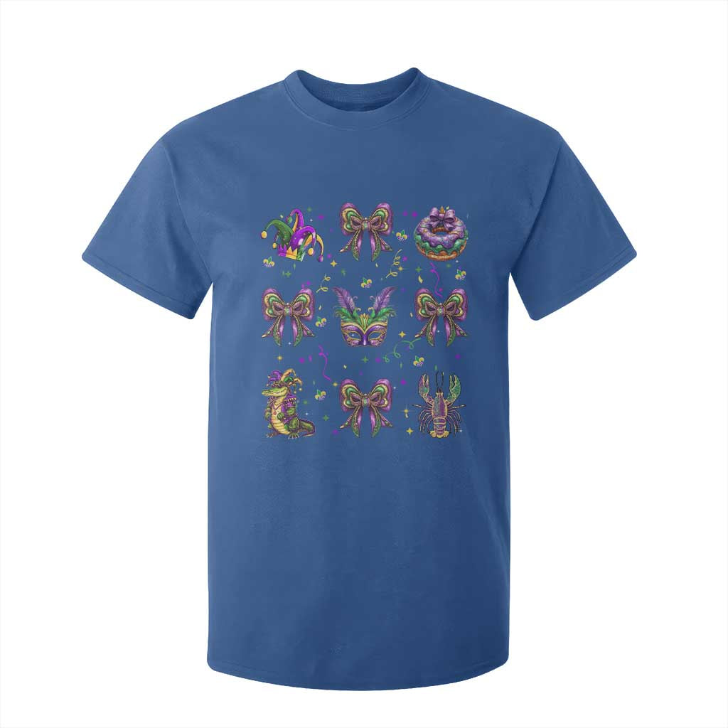 Mardi Gras Coquette T Shirt For Kid Glitter Print Louisiana New Orleans Party Custume Beads TS10 Royal Blue Print Your Wear