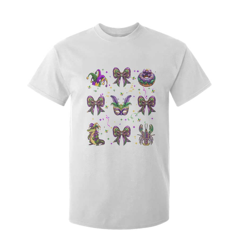 Mardi Gras Coquette T Shirt For Kid Glitter Print Louisiana New Orleans Party Custume Beads TS10 White Print Your Wear