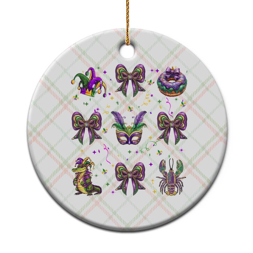 Mardi Gras Coquette Ceramic Ornament Glitter Print Louisiana New Orleans Party Custume Beads TS10 1pc Christmas Plaid Print Your Wear