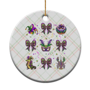 Mardi Gras Coquette Ceramic Ornament Glitter Print Louisiana New Orleans Party Custume Beads TS10 1pc Christmas Plaid Print Your Wear