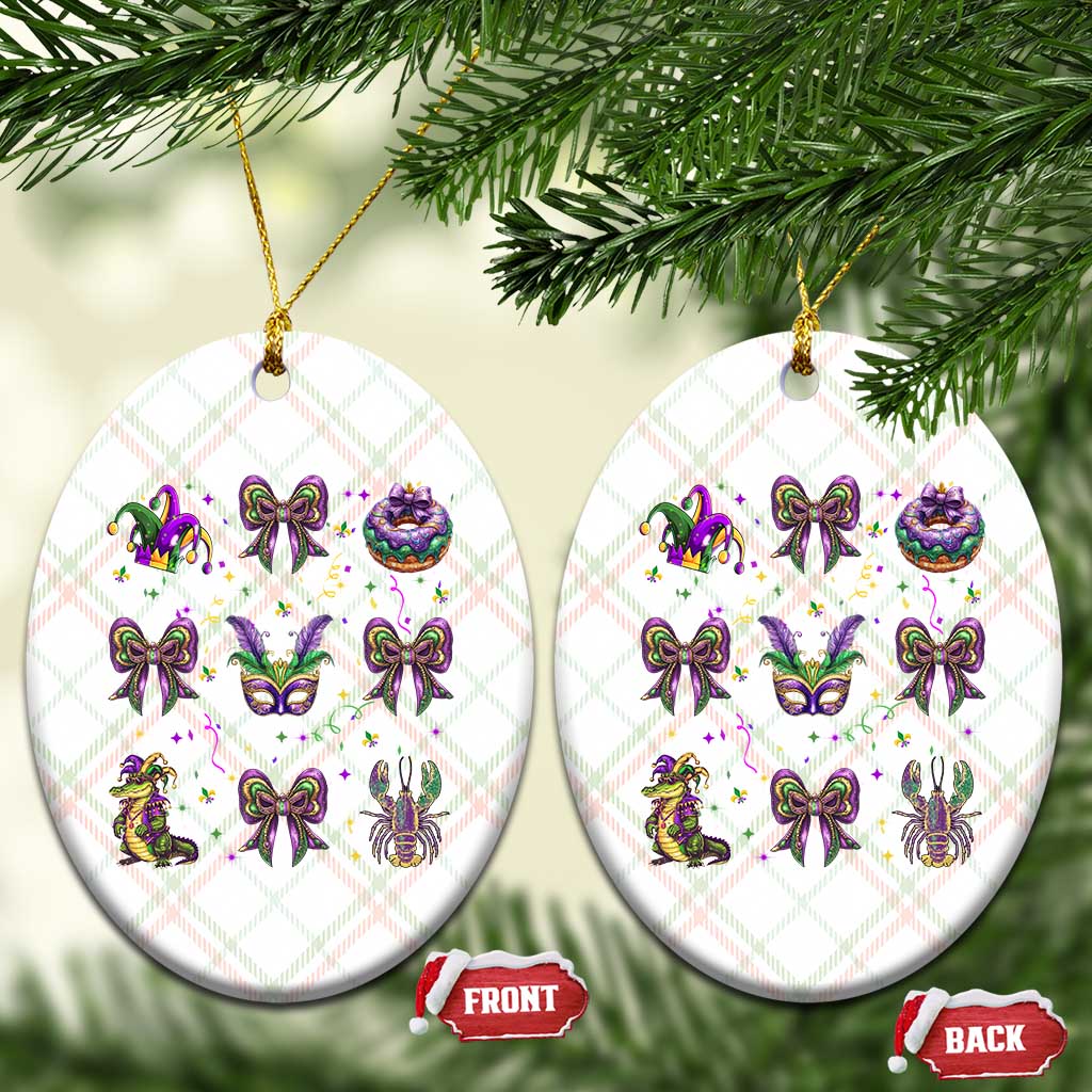 Mardi Gras Coquette Ceramic Ornament Glitter Print Louisiana New Orleans Party Custume Beads TS10 Print Your Wear