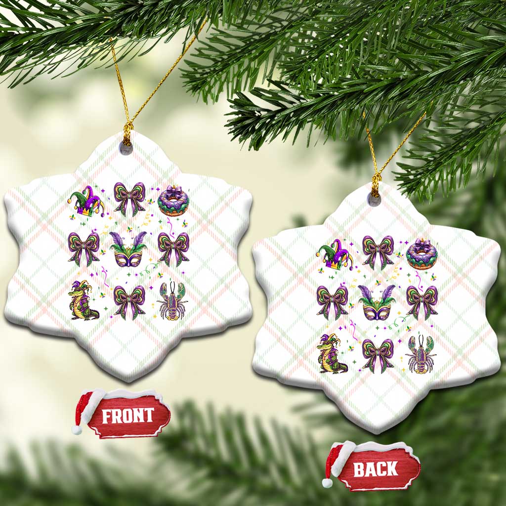 Mardi Gras Coquette Ceramic Ornament Glitter Print Louisiana New Orleans Party Custume Beads TS10 Print Your Wear