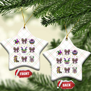 Mardi Gras Coquette Ceramic Ornament Glitter Print Louisiana New Orleans Party Custume Beads TS10 Print Your Wear