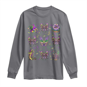 Mardi Gras Coquette Long Sleeve Shirt Glitter Print Louisiana New Orleans Party Custume Beads TS10 Charcoal Print Your Wear