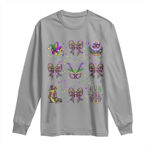 Mardi Gras Coquette Long Sleeve Shirt Glitter Print Louisiana New Orleans Party Custume Beads TS10 Sport Gray Print Your Wear