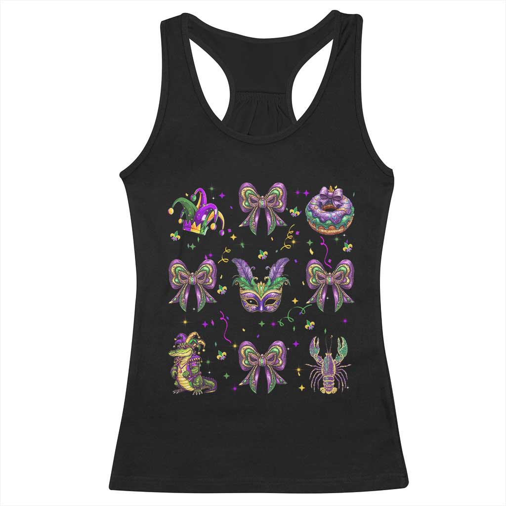 Mardi Gras Coquette Racerback Tank Top Glitter Print Louisiana New Orleans Party Custume Beads TS10 Black Print Your Wear