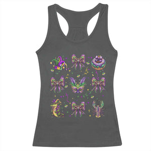 Mardi Gras Coquette Racerback Tank Top Glitter Print Louisiana New Orleans Party Custume Beads TS10 Dark Heather Print Your Wear