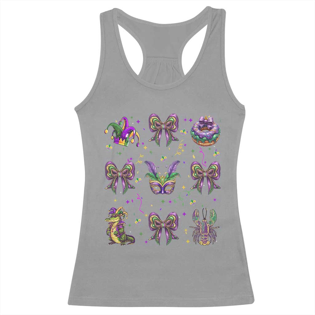 Mardi Gras Coquette Racerback Tank Top Glitter Print Louisiana New Orleans Party Custume Beads TS10 Sport Gray Print Your Wear