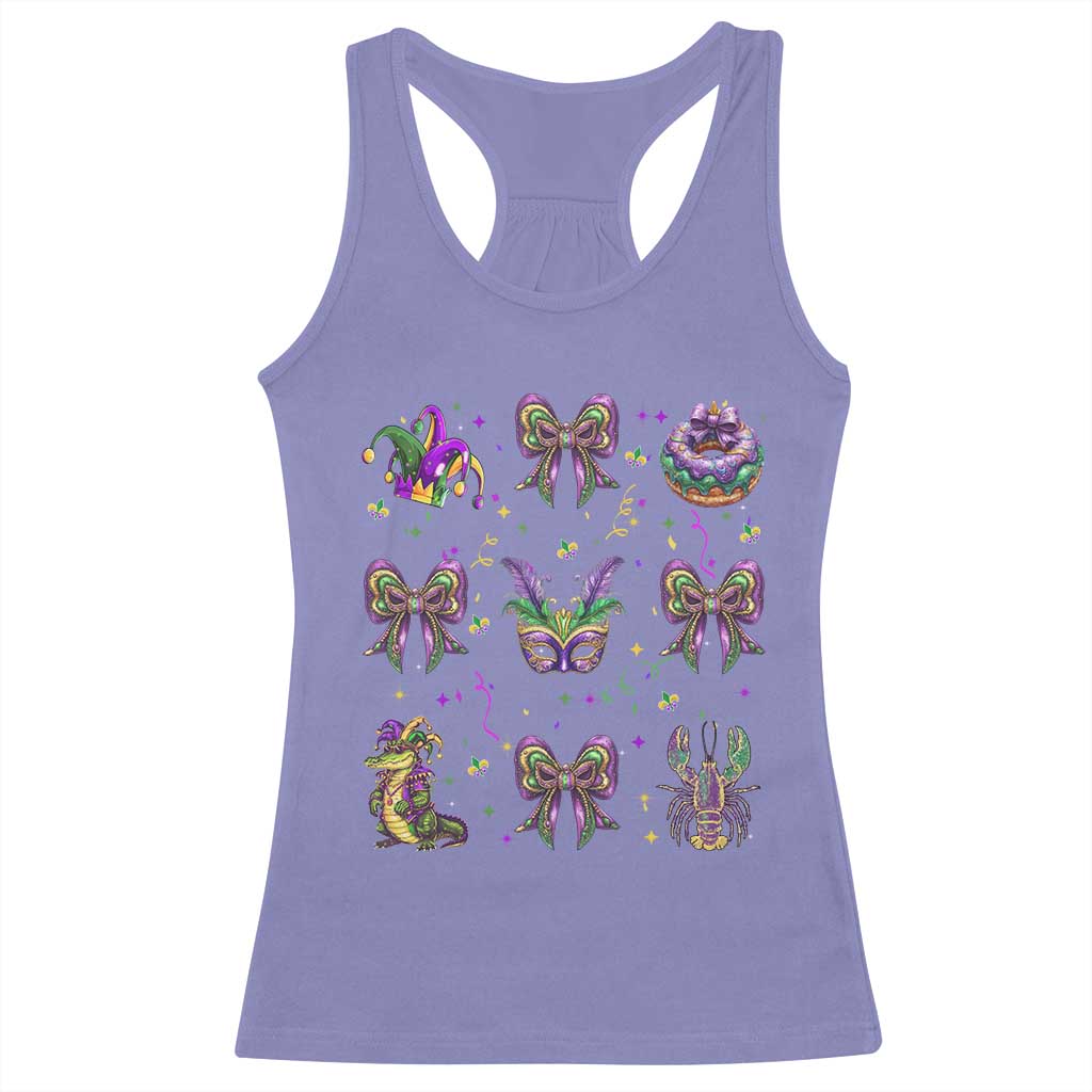 Mardi Gras Coquette Racerback Tank Top Glitter Print Louisiana New Orleans Party Custume Beads TS10 Violet Print Your Wear