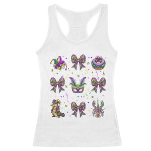 Mardi Gras Coquette Racerback Tank Top Glitter Print Louisiana New Orleans Party Custume Beads TS10 White Print Your Wear