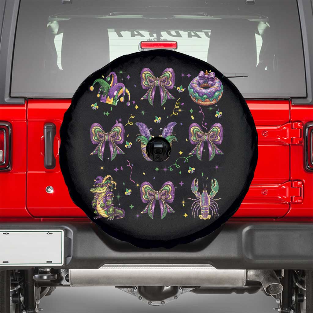 Mardi Gras Coquette Spare Tire Cover Glitter Print Louisiana New Orleans Party Custume Beads TS10 Black Print Your Wear