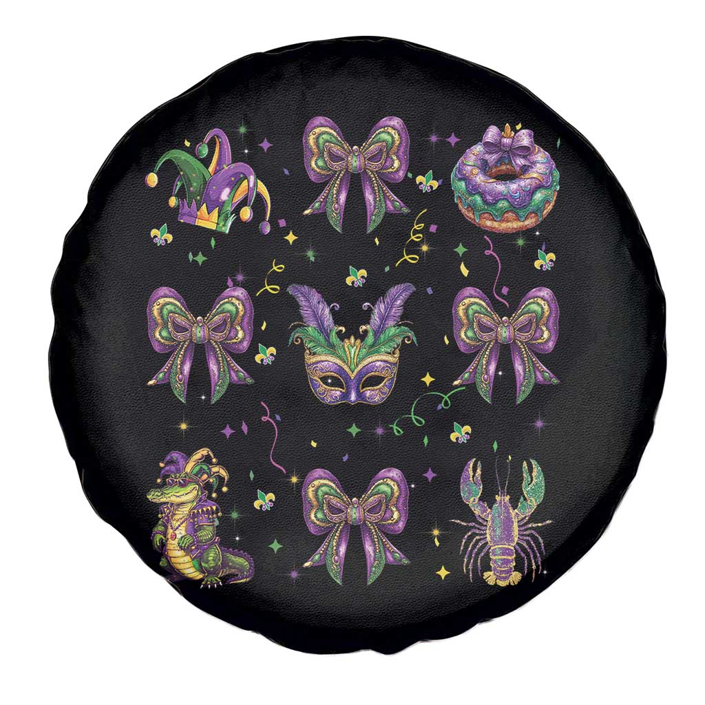Mardi Gras Coquette Spare Tire Cover Glitter Print Louisiana New Orleans Party Custume Beads TS10 Print Your Wear