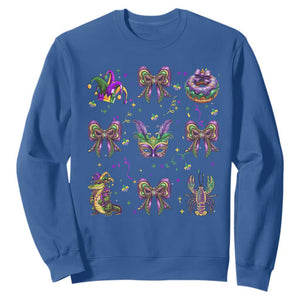 Mardi Gras Coquette Sweatshirt Glitter Print Louisiana New Orleans Party Custume Beads TS10 Royal Blue Print Your Wear