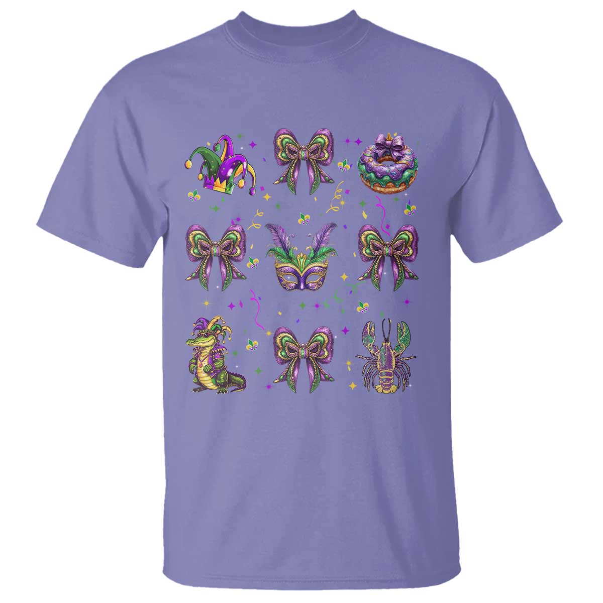 Mardi Gras Coquette T Shirt Glitter Print Louisiana New Orleans Party Custume Beads TS10 Violet Print Your Wear
